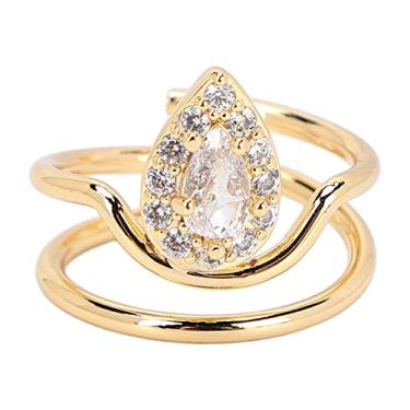 Imagem de Anéis de unhas, anéis de unhas com strass, arte de unha, anel de abertura de unha, decoração de unhas, anéis de ponta de dedo, joias, strass, unhas de dedo para mulheres, dia dos namorados (ouro)