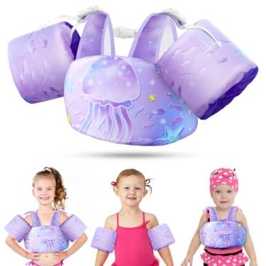 Imagem de Vvinca Colete de natação infantil separável para meninos e meninas de 10 a 29,9 kg (2 a 6 anos) | Boia de piscina 3 em 1 para meninos e meninas, segurança resistente ajustável para 2, 3, 4, 5 e 6 anos