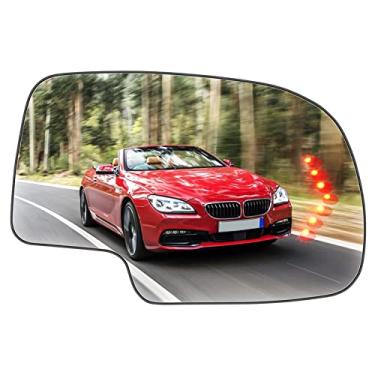 Imagem de Vidro de substituição do espelho do lado direito do passageiro compatível com Chevrolet Silverado Suburban Tahoe 2003-2006, GMC Sierra Yukon, vidro retrovisor aquecido com luz de sinalização substitui