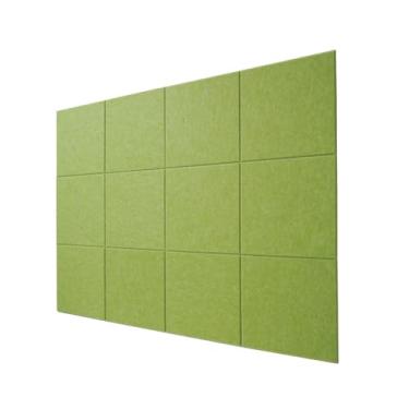 Imagem de LAJAR Grandes azulejos de parede de feltro, pacote com 12 placas de cortiça alternativas com abas adesivas removíveis, quadros de boletim de feltro para escritório, escola e casa (verde fruta)