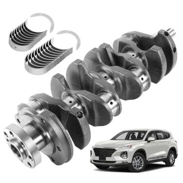 Imagem de Kit de cambota e rolamentos do motor compatível com Hyundai Santa Fe Sonata Tucson Kia Optima Sorento Sportage 2.4L, substitui 23111-2G200 23111-2G230