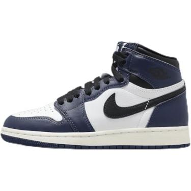 Imagem de Tênis infantil Air Jordan 1 High OG (FD1437-401, azul marinho/branco/vela/preto), Azul-marinho/branco/vela/preto, 19 BR