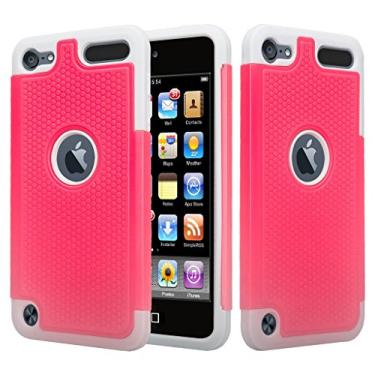 Imagem de Nova capa para iPod Touch, capa para iPod Touch 6ª geração, capa híbrida à prova de choque de silicone protetora para Apple novo iPod Touch/iPod Touch 5 6ª 7ª geração - rosa choque