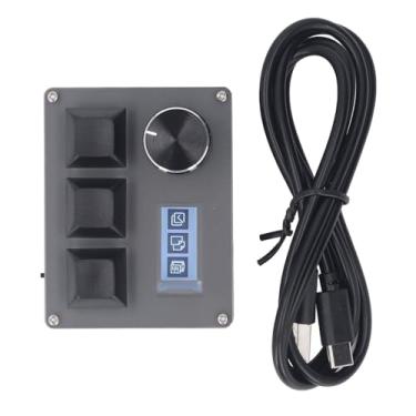 Imagem de Teclado Com Fio RGB 3 Teclas, Teclado Pequeno Personalizável 5V 1A Com Codificador Rotativo