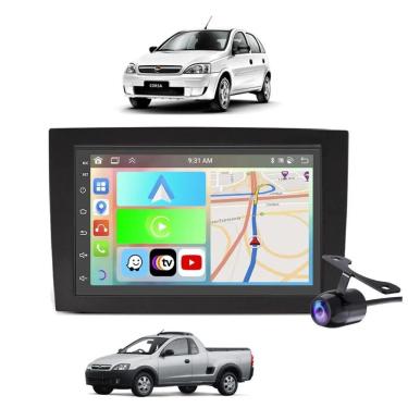 Imagem de Kit Multimídia Corsa Montana Mold Preta 7 Pol Android Carplay 2/32GB - 701K FirstOption