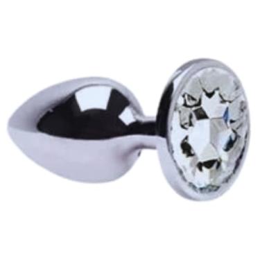 Imagem de Plug Anal de Aço Com Pedra de Cristal P - Sex Shop (Transparente)