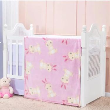 Imagem de Cobertor Macio Flannel Etruria Para Bebê Antialergico Lolla Rosa 110x90cm