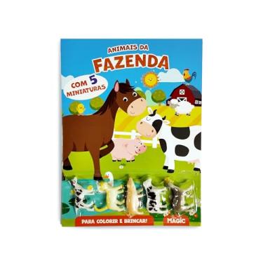 Imagem de Animais da Fazenda - Colorir e Brincar com 5 Miniaturas