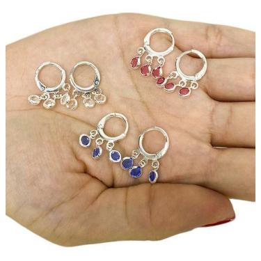 Imagem de Trio De Brinco Argola Banhado A Prata 925 - Papillon Semi Jóias, Prate