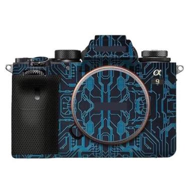 Imagem de JERXTTON Película de decalque para Sony A9 Película de vinil antirarranhões Mirrorless Camera Body Protective Sticker Coat A 9 (Circuit Blue)