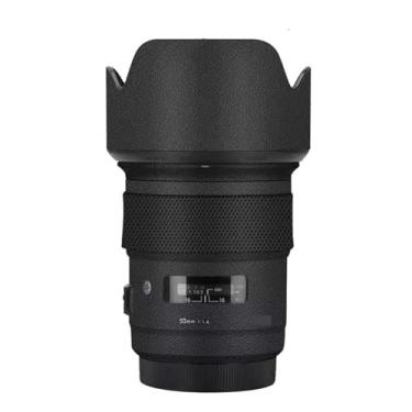 Imagem de Lente Skin Camera Vinly Wrap Flim para Sigma 50 mm F1.4 DG HSM Art Apto para Canon Mount Camera Adesivo Decorativo de Corpo Inteiro Decalque 1:1.4 50 1.4 (Couro Preto)