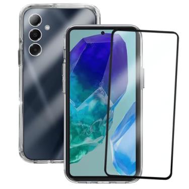 Imagem de Kit Proteção Compatível Samsung Galaxy M55 Capinha Clear Case Space Transparente com Película de Vidro 3D