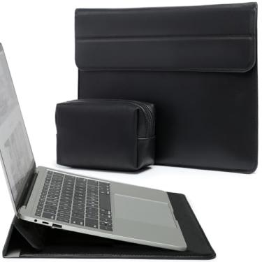 Imagem de HYZUO 13,3-14 Polegadas Capa para Notebook com Suporte para Estojo Recurso para MacBook Pro 14 M3/M2/M1 Pro/Max A2992 A2918 A2779 A2442 2021-2025, MacBook Air 13 2017-2012, Laptop Case, Preto