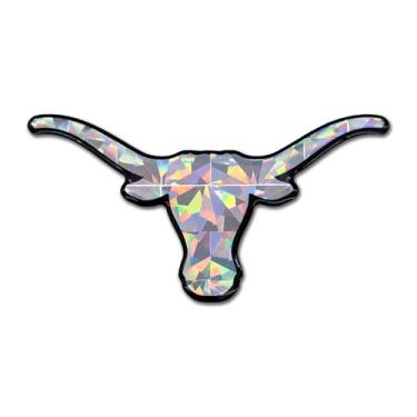 Imagem de Elektroplate Decalque refletivo prata oficialmente licenciado Texas Longhorn UT | Decalque 3D premium para todos os climas para carro, garrafa de água, laptop, tablet, janela, refrigerador, caixa de
