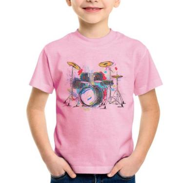 Imagem de Camiseta Infantil Bateria Arte - Foca na Moda, Rosa bebê, 6