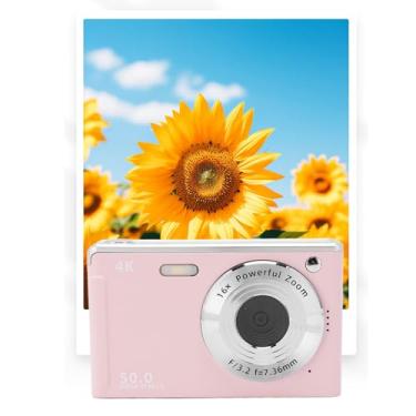 Imagem de Câmera Digital, Câmera de Vlogging de 50mp FHD 4K Com Câmera de Retrato de 4K Zoom Anti Shake, AF de Foco Automático Com Luz de Preenchimento, Câmera Compacta de Tela de 2,8 (Rosa)