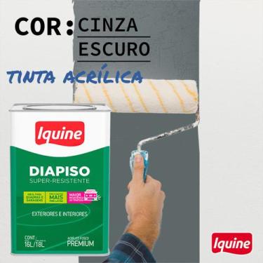 Imagem de Tinta Piso Diapiso Acrílica Acetinada Externa 18l Iquine Cores, Cinza 