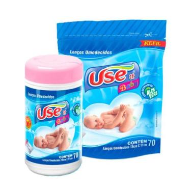 Imagem de Lenços Umedecidos Use It Baby Pote Rosa c/70 com Refil