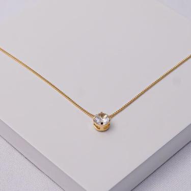 Imagem de Colar Ponto de Luz Folheado a Ouro Veneziana 40cm - Ralifla Semijoias