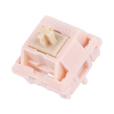 Imagem de EPOMAKER Nude Rosa 40gf Silent Gaming Keyboard Switches, mola de 21 mm, interruptor pré-lubrificado de 5 pinos, 35 peças, com capa de PC, haste UPE, compatível com teclas MX para teclado mecânico