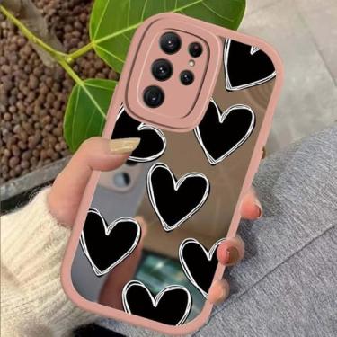 Imagem de Capa de celular com espelho de maquiagem Love Heart para Samsung S23 Ultra S 23 S22 S21 S20 FE S10 Plus Note 20 10 Lite, capa de silicone macio, rosa, 336B, para S23 FE