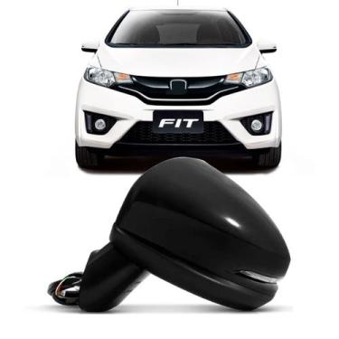 Imagem de Retrovisor Fit 2014 A 2021 Eletrico C/pisca Capa Preta - SP ACESSÓRIOS