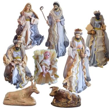 Imagem de Presépio de Natal Plus Seda 8 Figuras Decorativo 41cm - Resina saldão.