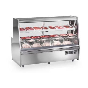 Imagem de Balcão De Frios E Avícola Grta200 Gelopar Expositor De Carnes Inox 2mt 220v