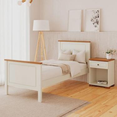 Imagem de Conjunto Dormitório 1 Cama Solteiro 1 Mesa de Cabeceira Ananda Cabecasa madeiramadeira