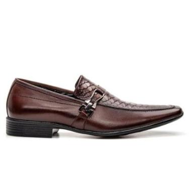 Imagem de Sapato Social Masculino Clássico Fivela em Couro Textura Cobra-Masculino