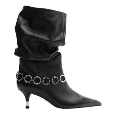 Imagem de Bota Couro Salto Fino Slouchy Metais  Arezzo Feminina-Feminino
