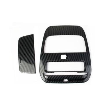 Imagem de Keptrim Acabamento da tampa da lâmpada de leitura de teto de fibra de carbono ABS para Ford F150 2021 2022 2023, 2 peças