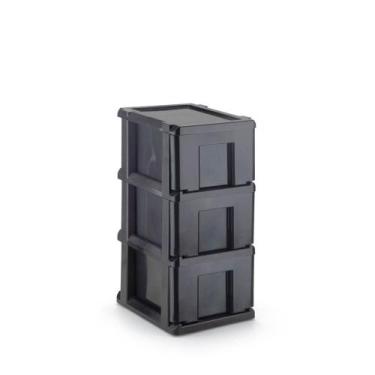 Imagem de Gaveteiro Paris Preto 3 Gavetas 1107 - Agraplast