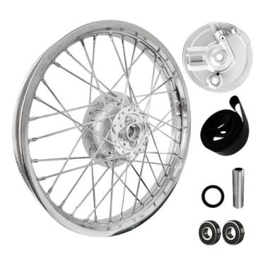 Imagem de Roda Dianteira Completa Espelho Cg 125 Titan 83/99 Raio 4mm + Espelho/Retentor/Rolamentos/Espaçador/Cinta de Aro