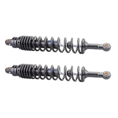 Imagem de Mallofusa Amortecedores de ar universais, 400 mm, 40 cm, suspensão traseira, ajustável, ajuste universal, para Kawasaki Honda, Suzuki, Yamaha, Go Kart Quad Dirt Sport Bikes Preto 1 par