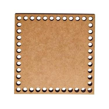 Imagem de Kit 10 Base Quadrada 15x15 cm MDF para Cesto Crochê Fio de Malha - Ino