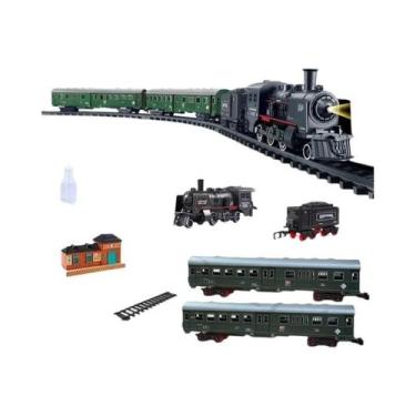Imagem de Brinquedo De Trem Locomotiva a Vapor Com Som De Fumaça, Conjunto De Si