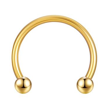 Imagem de Piercing Septo Helix Daith Mamilo Ferradura Nióbio Rosca Externa 1.2x6/8/10/12 (Dourado, 8)