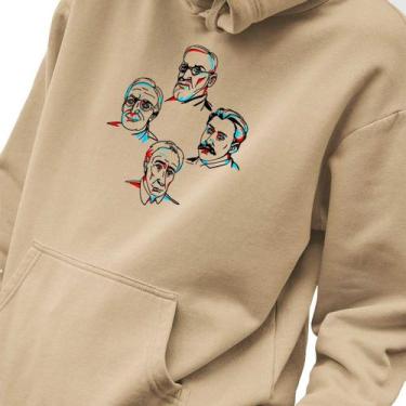 Imagem de Blusa Moletom Masculino Estampado Os Caras Psicologia em Algodão Fio 3