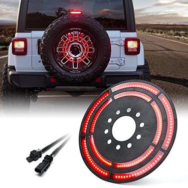 Imagem de Xprite Luz de freio de pneu sobressalente de 35,5 cm compatível com Jeep Wrangler JL/JLU 2018+, Plug & Play, 3ª luz de LED para roda traseira, terceira lâmpada traseira