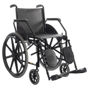 Imagem de CADEIRA DE RODAS AÇO 1016 PRETA 44CM 100KG material sintético JAGUARIB