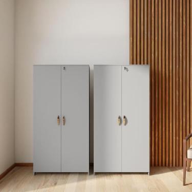 Imagem de Armário de Escritório Formosa 2 PT Cinza 160 cm - Mobly