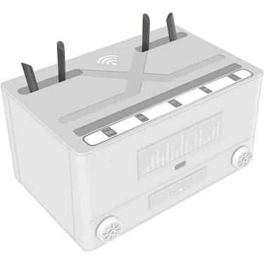 Imagem de Roteador Organizador Caixa Material Abs Design De Orifício De Saída De Grande Diâmetro Grande Capacidade Multifuncional Cabo De Gerenciamento Caixa Para Uso Em Home Office, White, 32 * 21 * 18cm