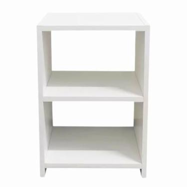 Imagem de Mesa De Cabeceira Nicho Decorativo Quarto Sala 45x30x30cm MDF Branco