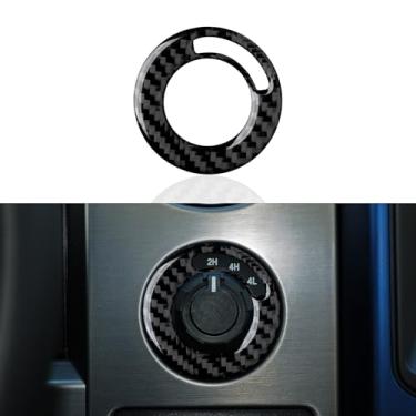 Imagem de Capa de botão de painel de painel de fibra de carbono para carro acessórios interiores para Ford F150 2009 2010 2011 2012 2013 2014 decoração (estilo A)