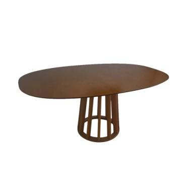 Imagem de Mesa de Jantar Orgânica Beatriz com Base Cone Palito em Madeira 1,60x1