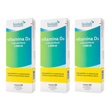 Imagem de Kit 3 Vitamina D3 1000UI 30 Cápsulas