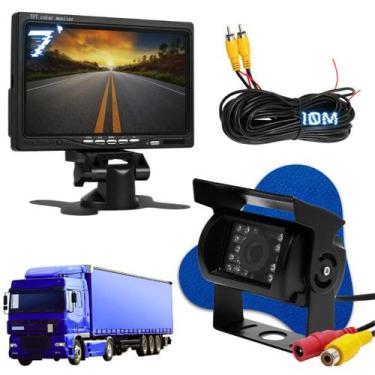 Imagem de Tela Lcd 7' Monitor Camera 24v 18 Led Infravermelho Cabo 10m - CARDAD