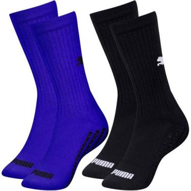 Imagem de Kit com 2 Meias Puma Traction Calcanhar Verdadeiro Atoalhado Adulto Ca