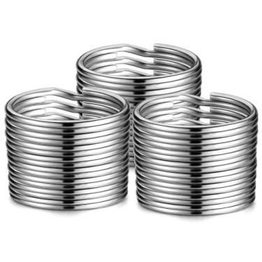 Imagem de YHYZ Chaveiros De 1" A Granel (60 Peças, Redondos), Anéis Metal Prateado 25 Mm, Para Corrente Chaveiro/Etiqueta Coleira Cachorro/Fabricação Joias Artesanais Faça Você Mesmo/Carro